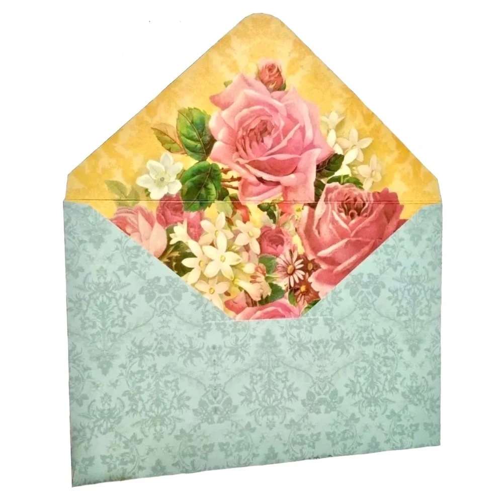 Punch Studio Single Gold Foil Fancy Shaped Note Card ~ Thank You Bouquet (64535)